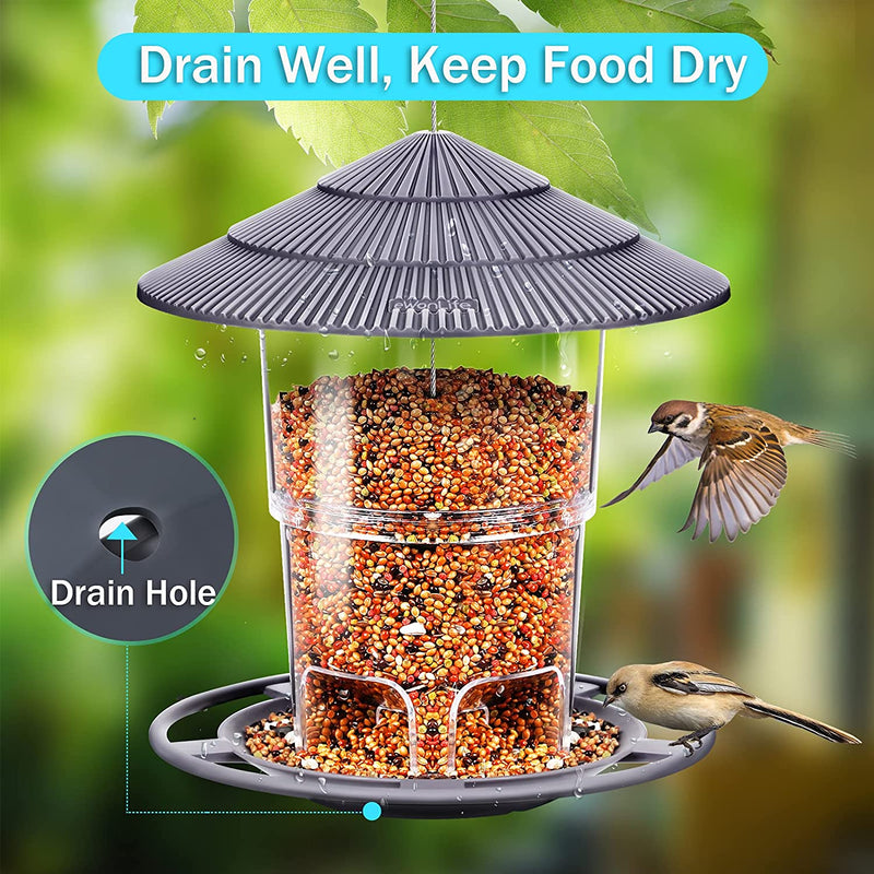 Bird Feeders, Ewonlife Bird Feeder for outside Outdoors Hanging, Squirrel Proof, Easy Clean and Fill, Adjustable Feeder with Sturdy Wire and Roof, Plastic, for Garden, Backyard, Terrace(25 Oz/Pack) Animals & Pet Supplies > Pet Supplies > Bird Supplies > Bird Cage Accessories > Bird Cage Food & Water Dishes eWonLife   