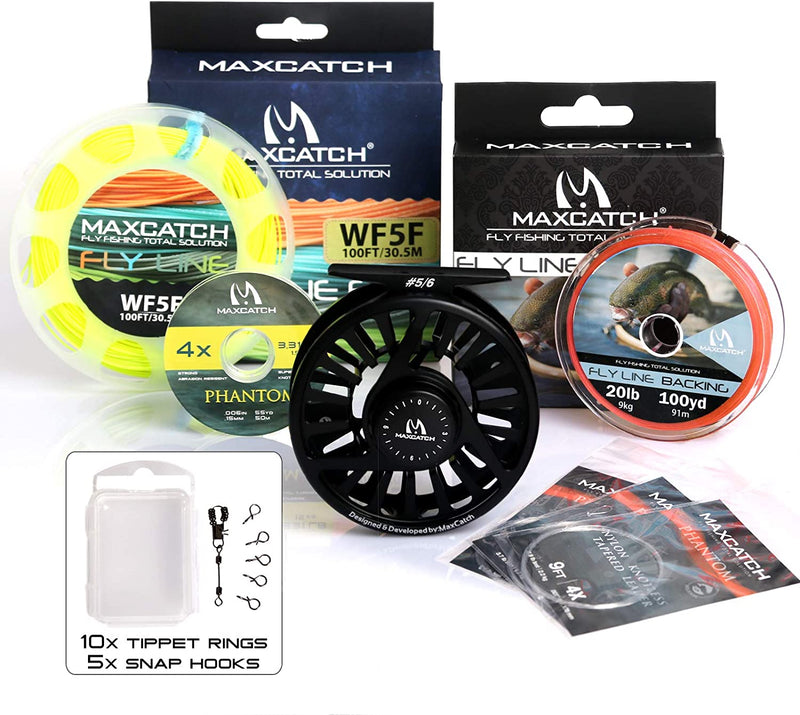M MAXIMUMCATCH Maxcatch Fly Fishing Reel with Cnc-Machined Aluminum Body Avid Series Best Value - 1/3, 3/4, 5/6, 7/8, 9/10 Weights(Black, Green, Blue) Sporting Goods > Outdoor Recreation > Fishing > Fishing Reels M MAXIMUMCATCH Reel+Line Combo Matte Black 7/8wt 