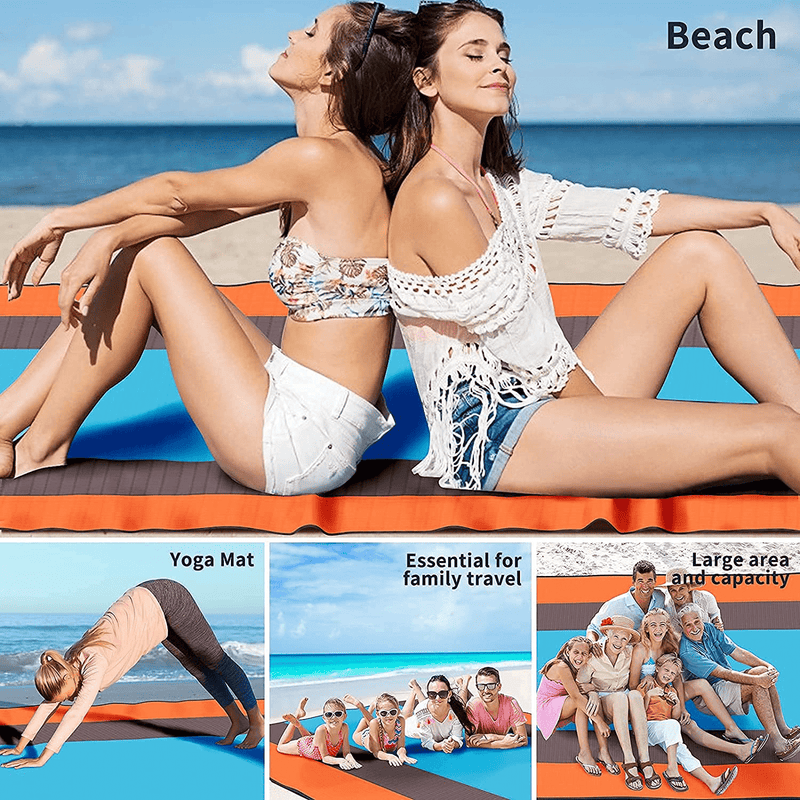 Beach Blanket, 110"x118"Extra Large Beach Mat Oversized Sandproof Beach Blanket for 7-9 Adults, Outdoor Sandless Picnic Blanket Lightweight Big Size Camping Blankets for Vacation Picnic Hiking Home & Garden > Lawn & Garden > Outdoor Living > Outdoor Blankets > Picnic Blankets Nowehomiy   