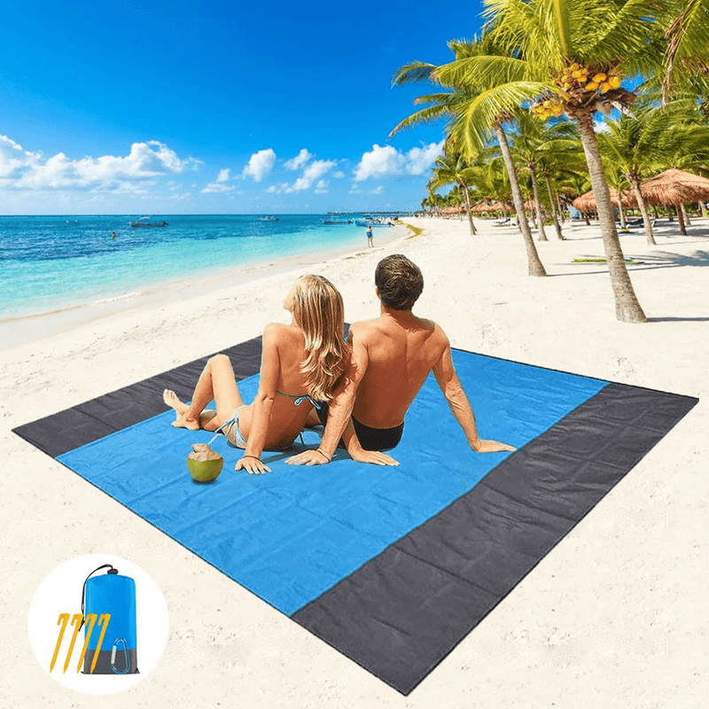 Beach Blanket, 85"x79" Sandproof Waterproof Beach Mat for 4-7 Adults, Oversized Portable Picnic Mat, Outdoor Blanket for Travel, Camping, Hiking Home & Garden > Lawn & Garden > Outdoor Living > Outdoor Blankets > Picnic Blankets KodaQo Default Title  