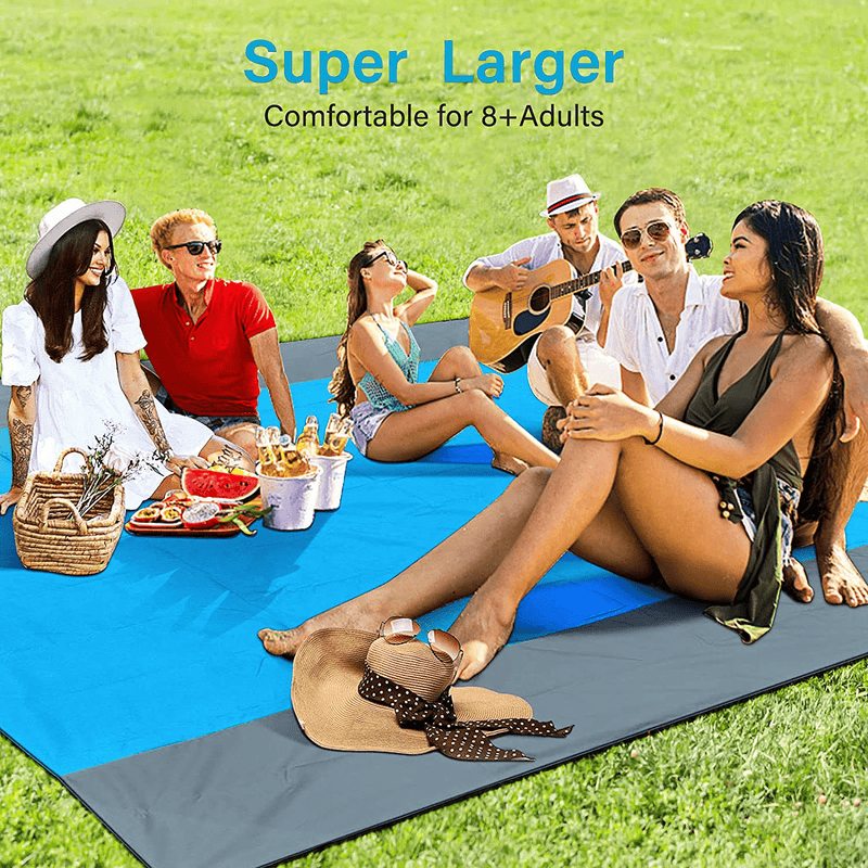 Beach Blanket, Picnic Blankets Sand Free 79''×83'' Oversized Beach Mat for 4-7 Adults, Lightweight Outdoor Blanket for Travel, Camping, Hiking (83''×79'') Home & Garden > Lawn & Garden > Outdoor Living > Outdoor Blankets > Picnic Blankets ANTOBAG   