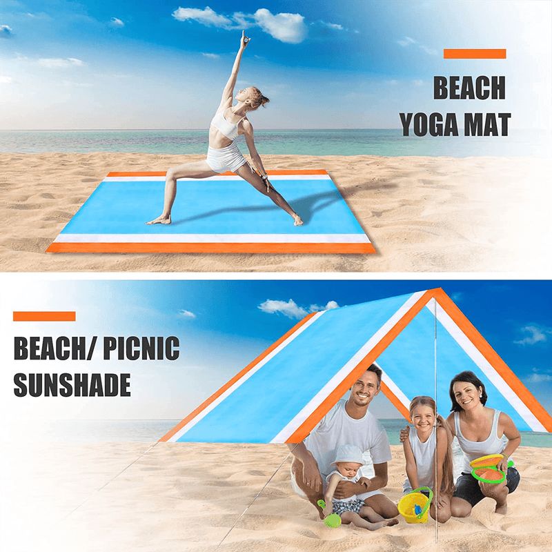 Beach Blanket Sandproof, Oversized Beach Mat 80" X 82" Suitable for 4-7 Adults, Waterproof Lightweight Picnic Mat for Travel, Camping, Hiking Home & Garden > Lawn & Garden > Outdoor Living > Outdoor Blankets > Picnic Blankets Uneam   
