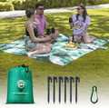Beach Blanket Sandproof Waterproof - Italian Design - Beach Mat Sand Free Waterproof 79" x 83" with 6 Stakes and Zippered Pockets - Sand Free Beach Blankets for Camping, Picnic, Hiking and Festivals Home & Garden > Lawn & Garden > Outdoor Living > Outdoor Blankets > Picnic Blankets OUTDOORABLE Green  
