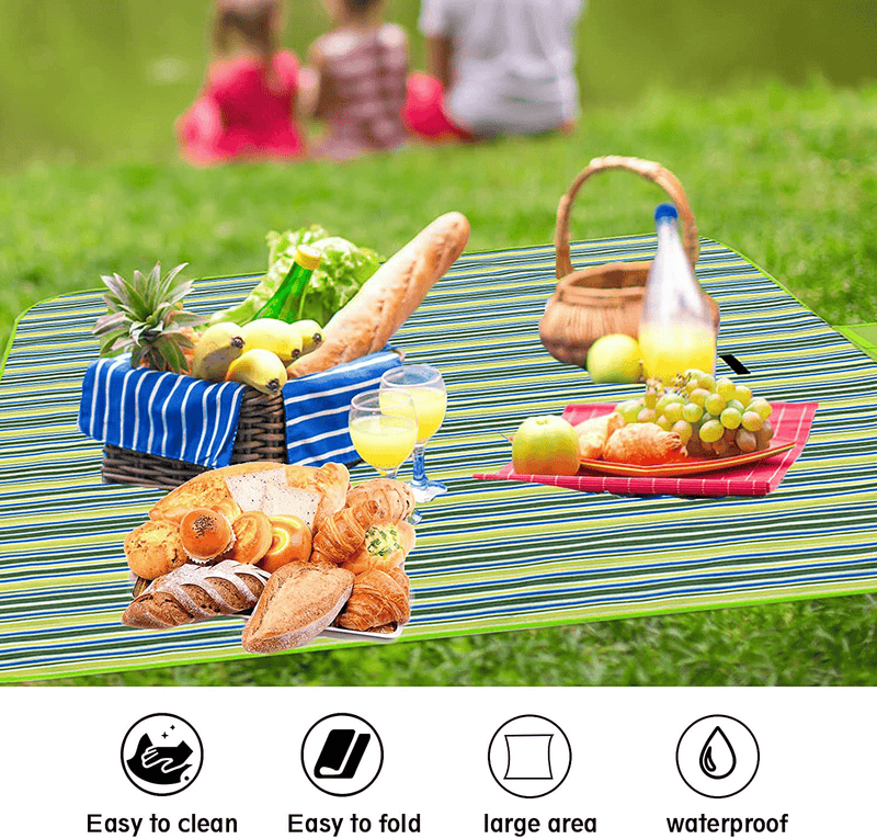 Beach Blanket, SCQAIZRX Foldable Picnic Blankets Waterproof Sandproof Beach Mat, Durable Portable Picnic Mat for Travel, Camping, Hiking Home & Garden > Lawn & Garden > Outdoor Living > Outdoor Blankets > Picnic Blankets SCQAIZRX   