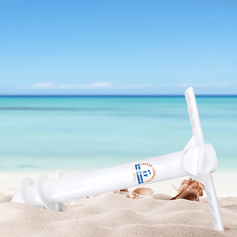 Beach Bumbrella Ultra Secure Twist-In Sand Beach Umbrella (White)