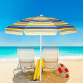 Beach Umbrellas with Sand Anchor,LUHAHALU 7 ft Outdoor Sunshade Portable Patio Umbrella with Carry Bag Heavy Duty Wind Resistant UV Protection for Sand Beach Garden Backyard (including Hanging Hook)