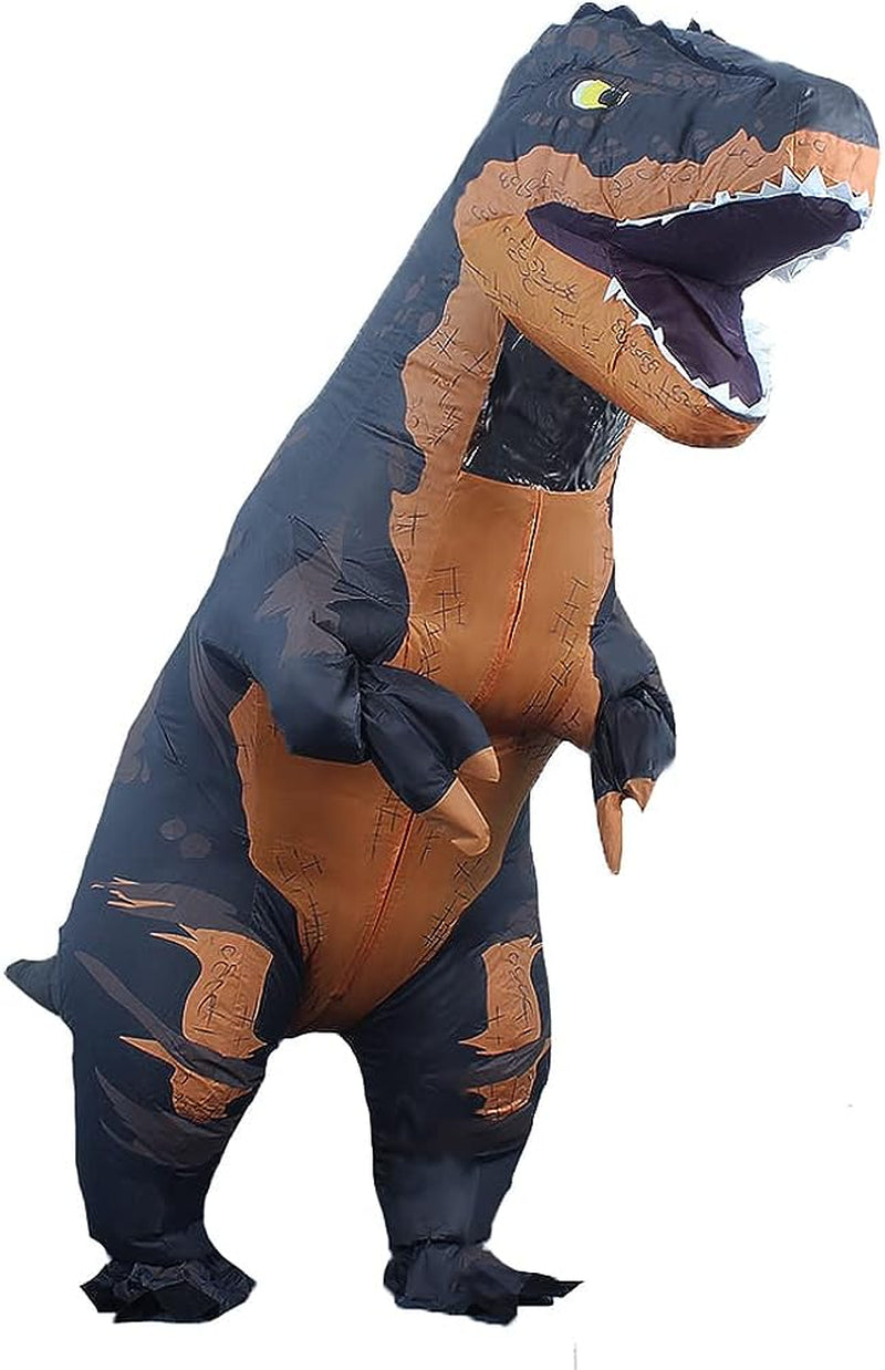 Mxosum Inflatable T-Rex Costume for Adult Blow up Dinosaur Costume Funny Dino Halloween Costume Party Cosplay Costume  LOMON CARTOON Black  
