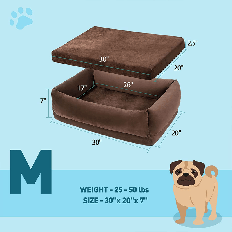 Beamlike 2 in 1 Waterproof Orthopedic Memory Foam Dog Sofa Bed, Dog Crate Mat with Washable Removable Cover Animals & Pet Supplies > Pet Supplies > Dog Supplies > Dog Beds Beamlike   