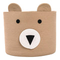 Bear Basket, Animal Basket, Large Cotton Rope Basket, Large Storage Basket, Woven Laundry Hamper, Toy Storage Bin, for Kids Toys Clothes in Bedroom, Baby Nursery, White 18"X15" Home & Garden > Household Supplies > Storage & Organization Cottonphant Beige 18x15 Inch (Pack of 1) 