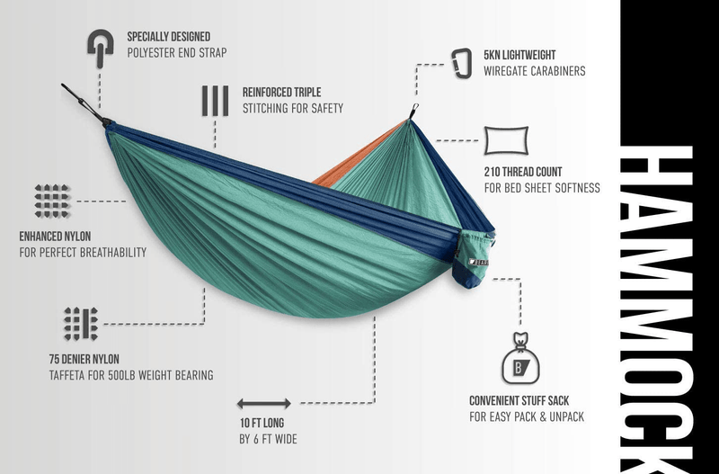 Bear Butt Hammocks - Camping Hammock for Outdoors, Backpacking & Camping Gear - Double hammock, Portable hammock, 2 Person Hammock for Travel, outdoors - Tree & Hiking Gear - Hammock that Holds 500lbs Home & Garden > Lawn & Garden > Outdoor Living > Hammocks Bear Butt   