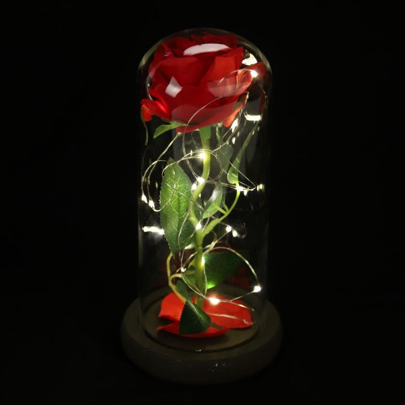 Beautiful and the Beast Enchanted Rose Glass Dome LED Light Valentine Day Gift Home & Garden > Decor > Seasonal & Holiday Decorations Funcee A3  