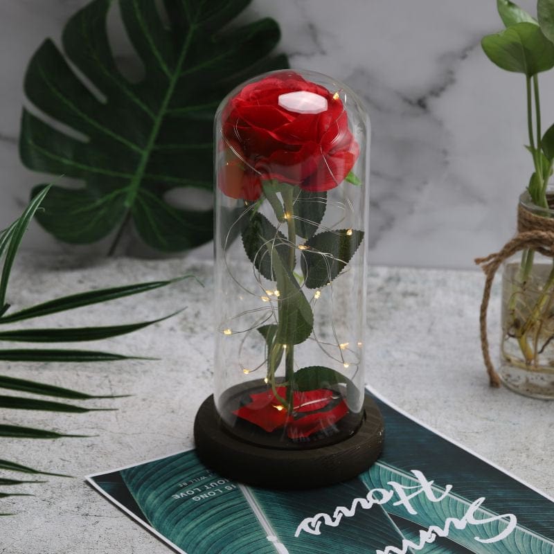 Beautiful and the Beast Enchanted Rose Glass Dome LED Light Valentine Day Gift Home & Garden > Decor > Seasonal & Holiday Decorations Funcee   