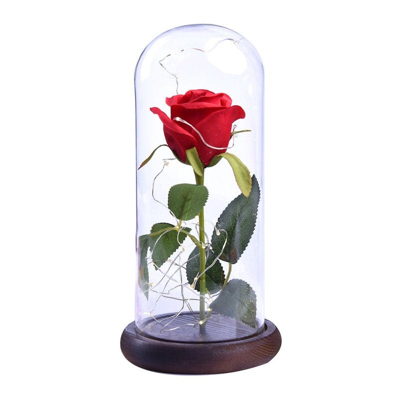 Beautiful and the Beast Enchanted Rose Glass Dome LED Light Valentine Day Gift Home & Garden > Decor > Seasonal & Holiday Decorations Funcee A2  