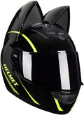 Beautiful Cool Full Face Motorcycle Helmet Cat Ear Flip up Front Cool Girl Locomotive Helmets with Visor for Adult Men Women DOT/ECE Certified Street Bicycle Racing Vespa Helmet Sporting Goods > Outdoor Recreation > Cycling > Cycling Apparel & Accessories > Bicycle Helmets Aanlun H Small 