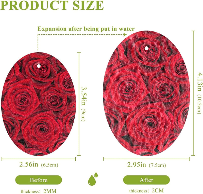 Beautiful Red Roses Kitchen Sponges Valentine'S Day Romantic Floral Cleaning Dish Sponges Non-Scratch Natural Scrubber Sponge for Kitchen Bathroom Cars, Pack of 3