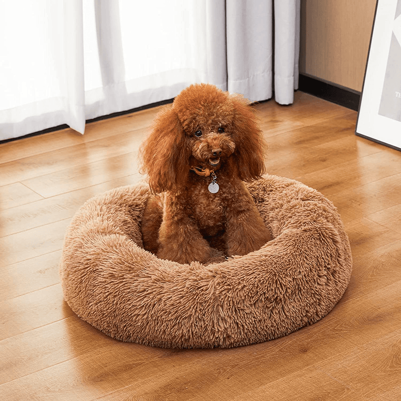 BEAUTYHB Calming Dog Bed, anti Anxiety round Fluffy Dog and Cat Sofa, Original Calming Dog Bed for Small Medium Large Pets, Warm and Washable Dog and Cat Bed Animals & Pet Supplies > Pet Supplies > Dog Supplies > Dog Beds BEAUTYHB   