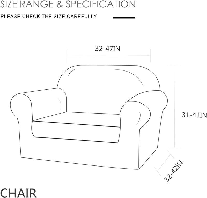 TIKAMI Stretch Sofa Cover Printed Sofa Slipcover 2-Piece Couch Cushion Cover Washable Spandex Furniture Protector (Small, Grey) Home & Garden > Decor > Chair & Sofa Cushions TIKAMI   