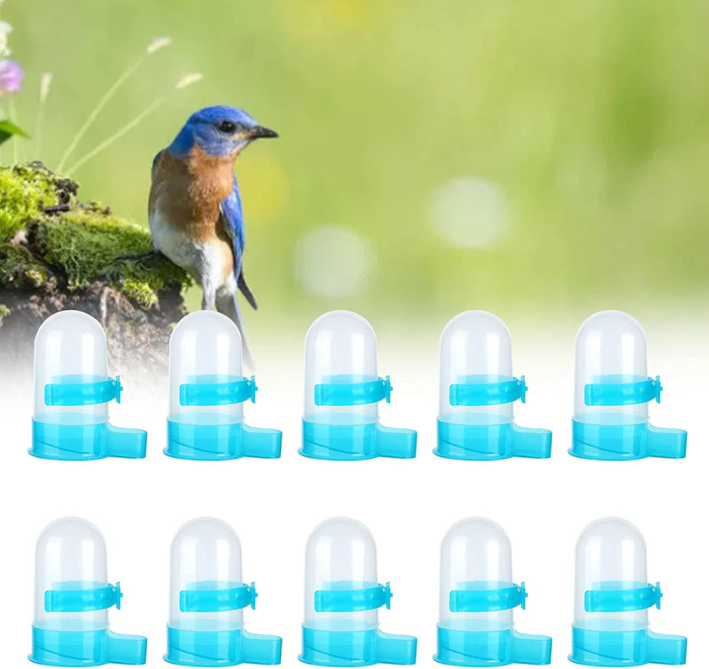 10Pcs Bird Water Dispenser for Cage, Plastic Bird Water Bowl Automatic No Mess Gravity Feeder Bird Watering Supplies for Pet Parrot, Hamster, Cockatiel, Budgie Lovebirds and Other Birds