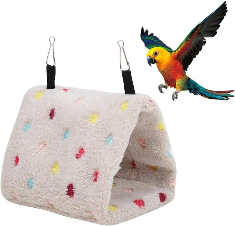 BECNBEAU Birds Hammock Hut Bird Bed for Cage Parakeet Accessories Conure House Tent Budgie Shed Hanging Snuggle Cave Nest Plush for Quaker Lovebirds Cockatiels,8.7X5.5X7.1 Inches