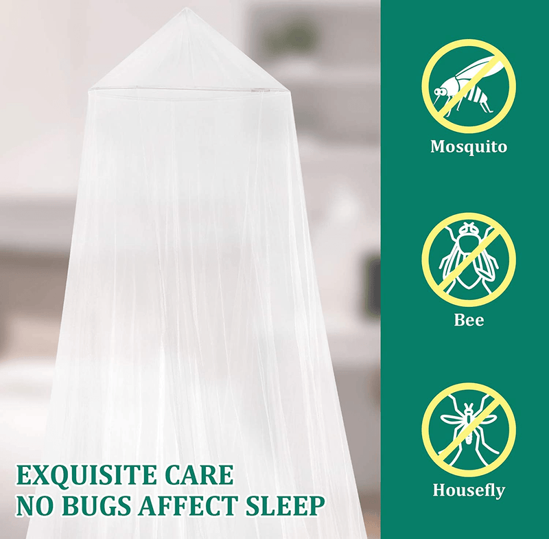 Bed Canopy Mosquito Net, Moon and Star String Light and Ceiling Hanger for Baby, Kids or Adults, Covering Baby Crib, Kid Bed, Girls Bed or Full Size Bed (White) Sporting Goods > Outdoor Recreation > Camping & Hiking > Mosquito Nets & Insect Screens Boao   