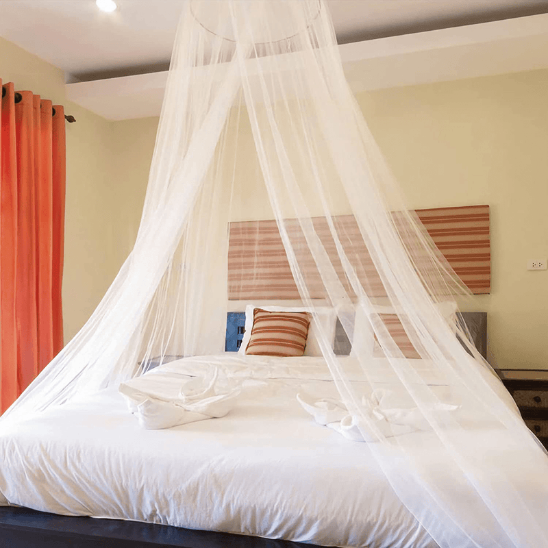 Bed Canopy Netting for Single to King Size, Mosquito Net Princess round Hoop Hanging Curtain Netting, round Hoop Sheer Fit Crib, Twin, Full, Queen(Black) Sporting Goods > Outdoor Recreation > Camping & Hiking > Mosquito Nets & Insect Screens MORDEN MS White  