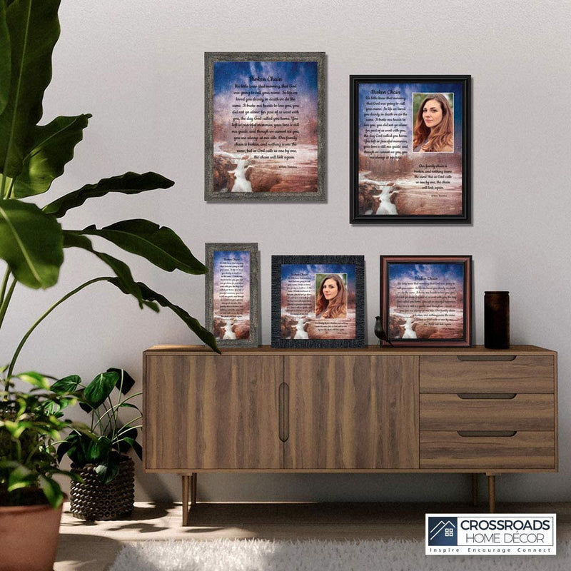 Sympathy Gift in Memory of Loved One, Memorial Picture Frames for Loss of Loved One, Memorial Grieving Gifts, Condolence Card, Bereavement Gifts for Loss of Mother, Father, Broken Chain Frame, 6382BW Home & Garden > Decor > Picture Frames Crossroads Home Décor   