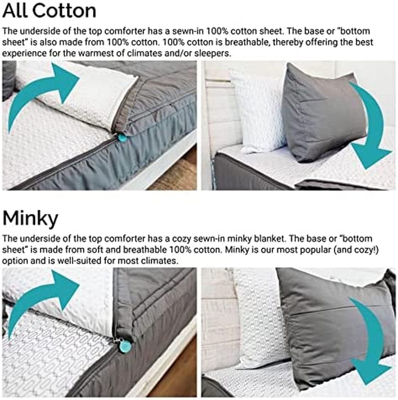 Beddy'S All in One Zippered Bed Set, Bedding Mattress Cover, Minky Lined Sheets and Zipper Comforter Set, Checked Out (Minky), Queen Home & Garden > Linens & Bedding > Bedding > Quilts & Comforters Beddy's   