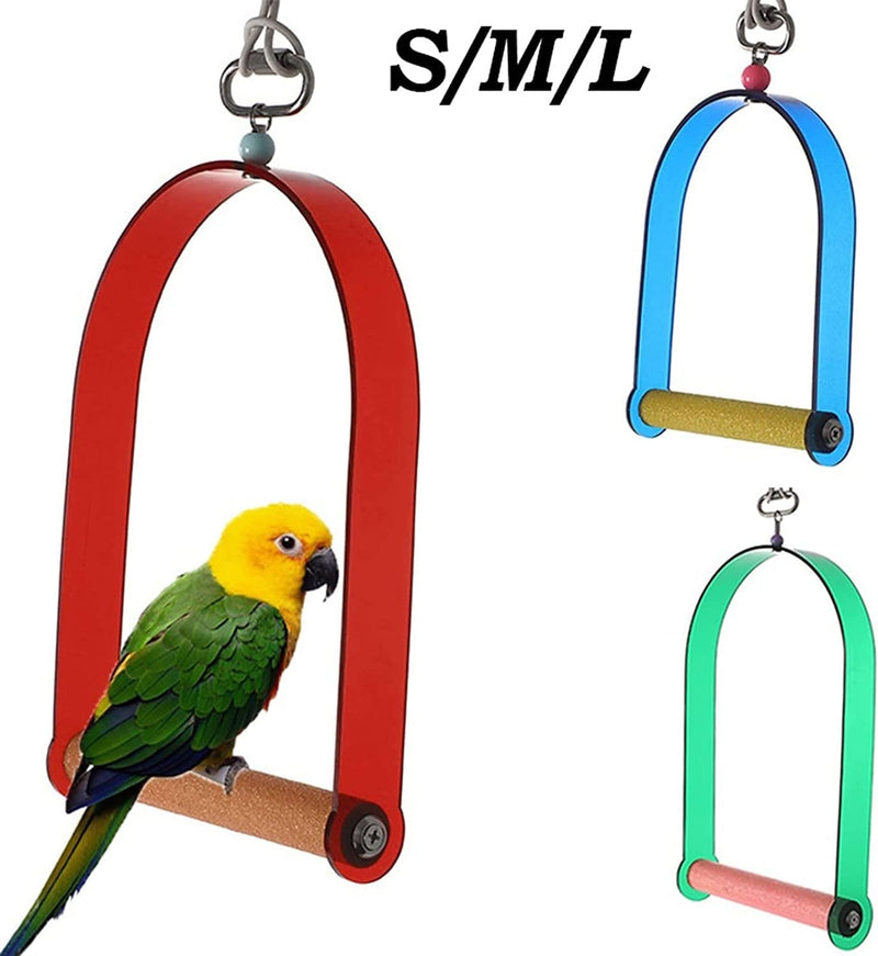 BEDEN Parrot Cage Cool Bird Parrot Swing Toy Acrylic Bird Perch Stand Playstand Hanging Cage Swings for Parrot Bird Accessories (Color : Blue, Size : Large) Animals & Pet Supplies > Pet Supplies > Bird Supplies > Bird Cages & Stands BEDEN   