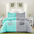 Bedream 3 Pieces Reversible Box Stitched down Alternative Comforter - Quilted Design - All Season Duvet Insert or Stand-Alone - 4 Corner Tabs - Breathable(C1) (Chocolate, Queen) Home & Garden > Linens & Bedding > Bedding > Quilts & Comforters Bedream Blue King 