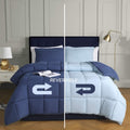 Bedream 3 Pieces Reversible Box Stitched down Alternative Comforter - Quilted Design - All Season Duvet Insert or Stand-Alone - 4 Corner Tabs - Breathable(C1) (Chocolate, Queen) Home & Garden > Linens & Bedding > Bedding > Quilts & Comforters Bedream Navy Twin 