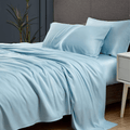 Bedsure 100% Bamboo Sheets Set King Blue - Cooling Bamboo Bed Sheets for King Size Bed with Deep Pocket 4PCS Home & Garden > Linens & Bedding > Bedding Bedsure Blue Full 
