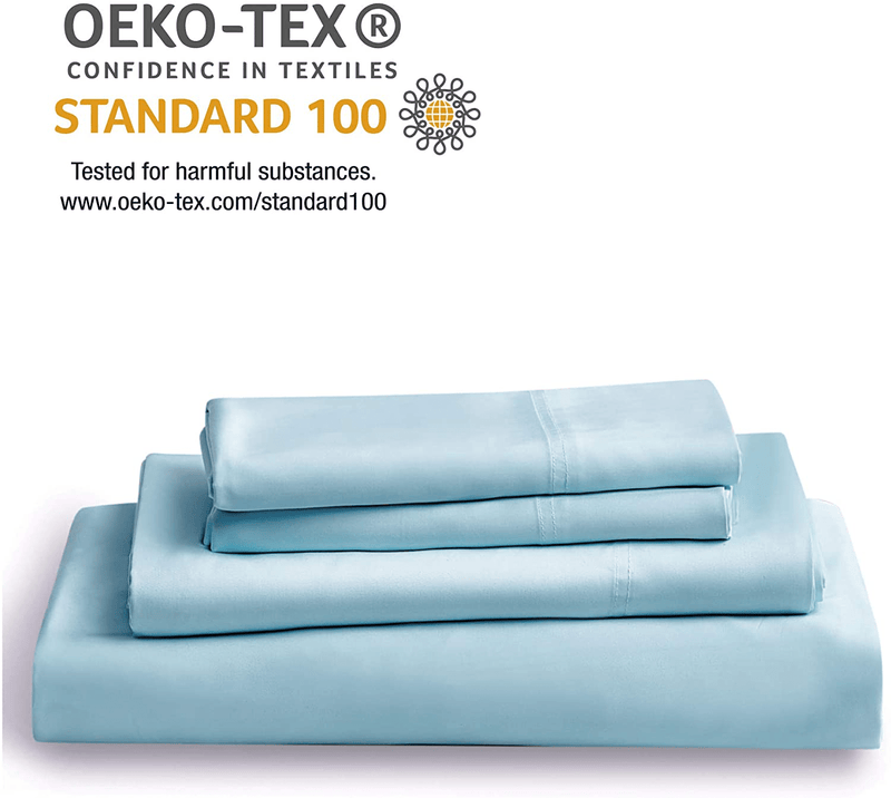 Bedsure 100% Bamboo Sheets Set King Blue - Cooling Bamboo Bed Sheets for King Size Bed with Deep Pocket 4PCS Home & Garden > Linens & Bedding > Bedding Bedsure   