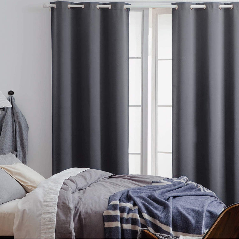 Bedsure Blackout Curtains 63 Inch Length 2 Panel Sets - Grommet Curtains for Living Room - Thermal Insulated Curtains for Bedroom (42×63,Grey) Home & Garden > Decor > Window Treatments > Curtains & Drapes BEDSURE   