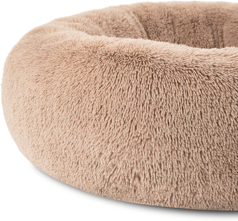 Bedsure Calming Dog Beds for Small Medium Large Dogs - round Donut Washable Dog Bed, Anti-Slip Faux Fur Fluffy Donut Cuddler Anxiety Cat Bed, Fits up to 15-100 Lbs Animals & Pet Supplies > Pet Supplies > Cat Supplies > Cat Beds Bedsure   