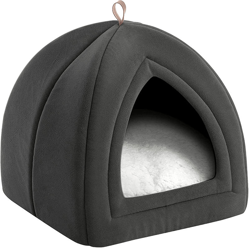 Bedsure Cat Bed for Indoor Cats, Cat Houses, Small Dog Bed - 15/19 Inches 2-In-1 Cat Tent, Kitten Bed, Cat Hut, Cat Cave with Removable Washable Cushioned Pillow, Outdoor Dog Tent Beds