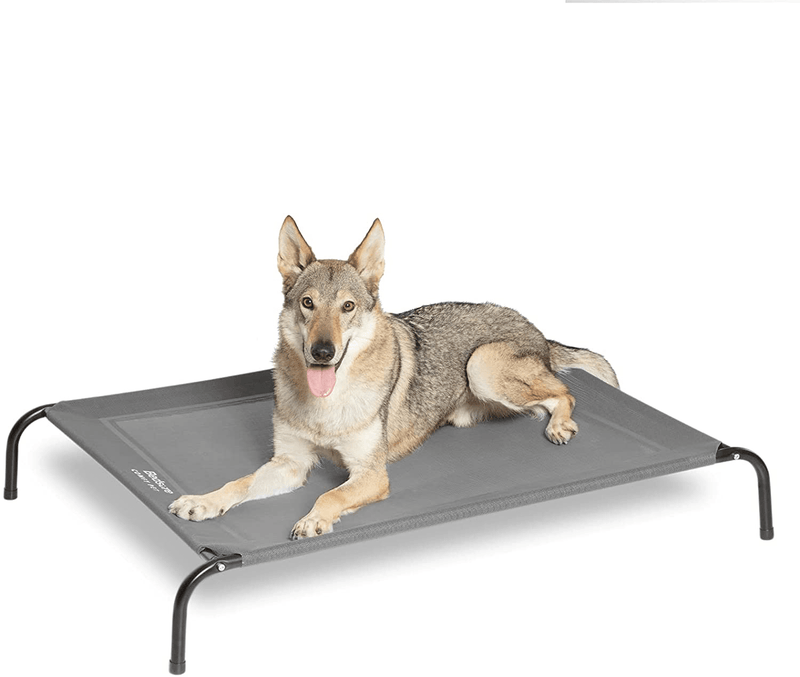 Bedsure Elevated Dog Bed, Ourdoor Raised Dog Cots Beds with No-Slip Feet, Stable Frame & Durable Supportive Teslin Recyclable Mesh, Breathable, Indoor and Outdoor Pet Beds, Fits up to 40-85 Lbs, S-L Sizes Animals & Pet Supplies > Pet Supplies > Dog Supplies > Dog Beds Bedsure Grey Large (Pack of 1) 