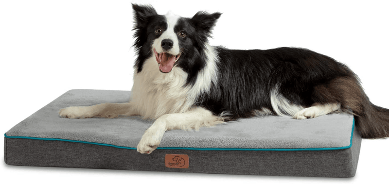 Bedsure Large Memory Foam Orthopedic Dog Bed - Washable Dog Crate Mat with Removable Cover and Waterproof Liner - Plush Flannel Fleece Top with Nonskid Bottom for Medium, Large and Extra Large Dogs Animals & Pet Supplies > Pet Supplies > Dog Supplies > Dog Beds Bedsure Comfy Pet Grey M(29"x18"x3") 