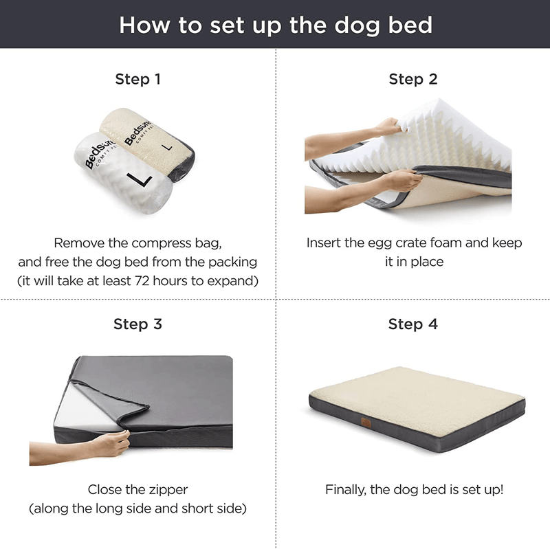 Bedsure Large Orthopedic Foam Dog Bed for Small, Medium, Large and Extra Large Dogs/Cats up to 50/75/100Lbs - Orthopedic Egg-Crate Foam with Removable Washable Cover - Water-Resistant Pet Mat Animals & Pet Supplies > Pet Supplies > Dog Supplies > Dog Beds Bedsure Comfy Pet   