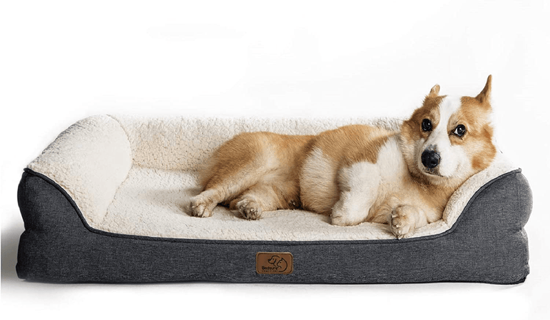 Bedsure Orthopedic Memory Foam Dog Bed - Dog Sofa with Removable Washable Cover & Waterproof Liner, Couch Dog Beds for Small, Medium, Large Pets up to 50/75/100 Lbs Animals & Pet Supplies > Pet Supplies > Dog Supplies > Dog Beds Bedsure Grey Medium 