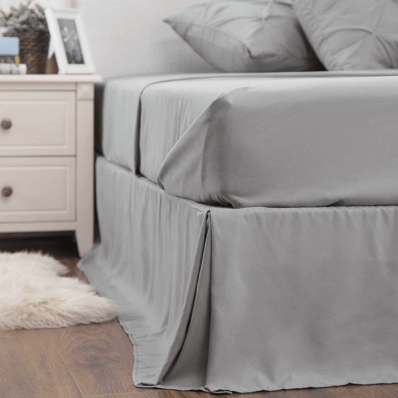 Bedsure Queen Comforter Set - Bed in A Bag 8 Pieces , Pinch Pleat Grey Bedding Comforter Set for Queen Bed with Sheets