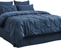 Bedsure Queen Comforter Set - Bed in A Bag 8 Pieces , Pinch Pleat Grey Bedding Comforter Set for Queen Bed with Sheets Home & Garden > Linens & Bedding > Bedding Bedsure Navy King 