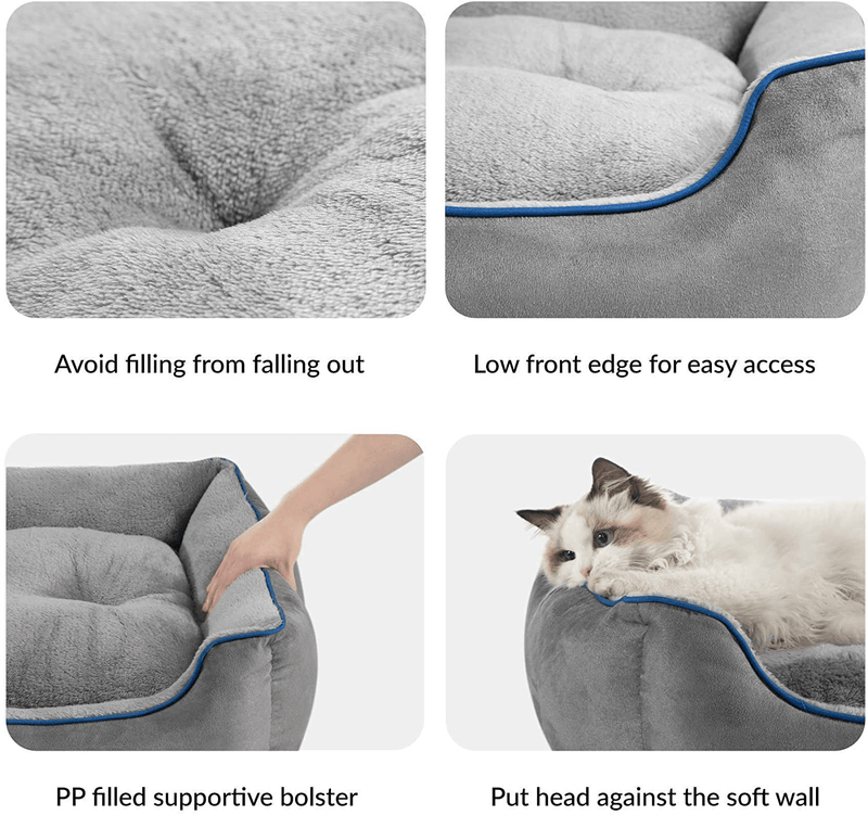 Bedsure Small Dog Bed for Small Medium Dogs Washable - Cat Beds for Indoor Cats, 20/25 Inches Rectangle Cuddle Puppy Bed with Anti-Slip Bottom Animals & Pet Supplies > Pet Supplies > Dog Supplies > Dog Beds Bedsure   