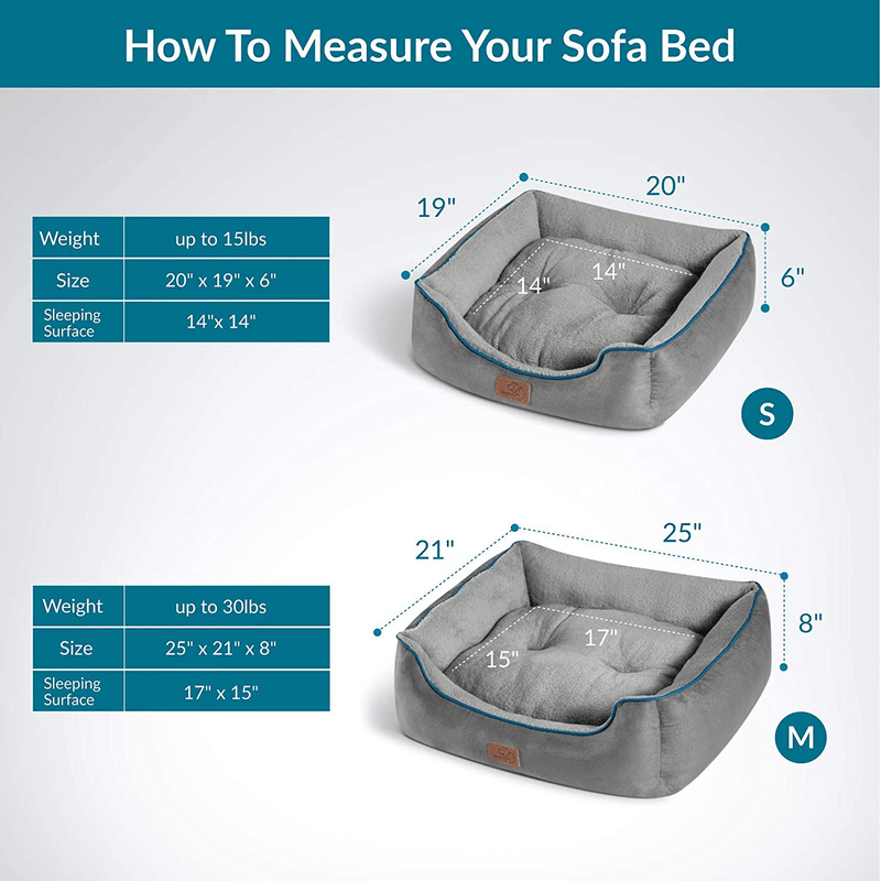 Bedsure Small Dog Bed for Small Medium Dogs Washable - Cat Beds for Indoor Cats, 20/25 Inches Rectangle Cuddle Puppy Bed with Anti-Slip Bottom