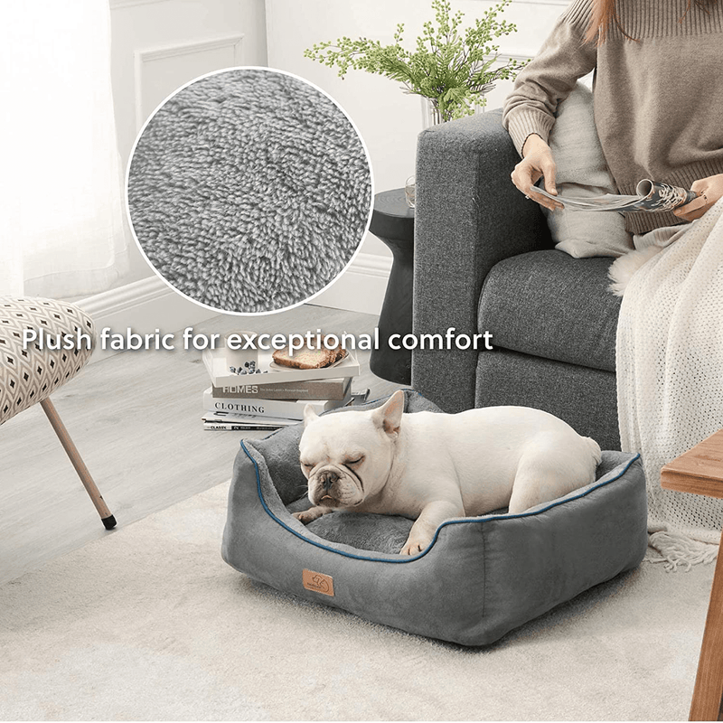 Bedsure Small Dog Bed for Small Medium Dogs Washable - Cat Beds for Indoor Cats, 20/25 Inches Rectangle Cuddle Puppy Bed with Anti-Slip Bottom