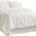 Bedsure White Queen Comforter Set - Bed in A Bag 8 Pieces, Pinch Pleat Bedding Comforter Set for Queen Bed with Sheets Home & Garden > Linens & Bedding > Bedding > Quilts & Comforters Bedsure Ivory Twin 