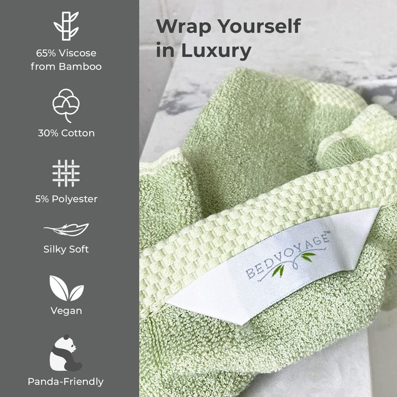 Bedvoyage Luxury Viscose from Bamboo Cotton Towel Set 8Pc - Champagne Home & Garden > Linens & Bedding > Towels BedVoyage   