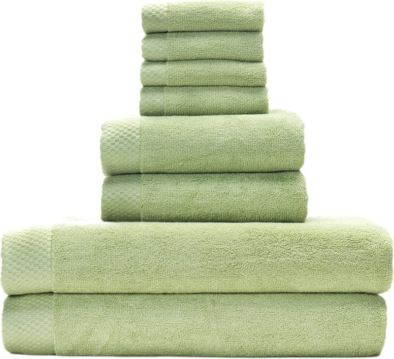 Bedvoyage Luxury Viscose from Bamboo Cotton Towel Set 8Pc - Champagne Home & Garden > Linens & Bedding > Towels BedVoyage Sage 8PC Towel Set 