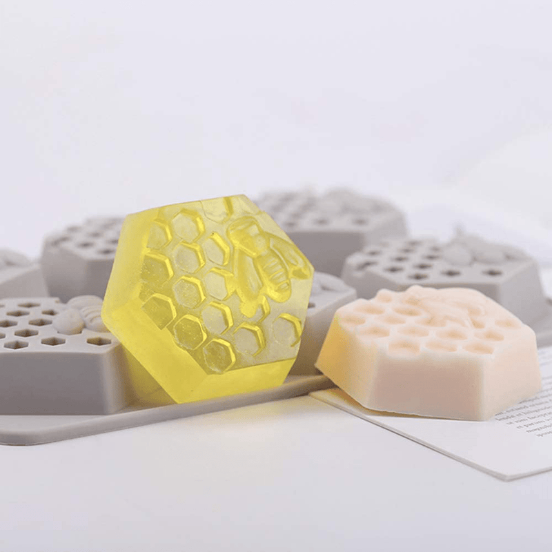 Bee Honeycomb Silicone Molds for Soap Making 6 Cavity Cake Candle Muffins Jelly Ice Tube Tray Baking Mold for Wedding Christmas Decoration Set of 2 Home & Garden > Decor > Seasonal & Holiday Decorations& Garden > Decor > Seasonal & Holiday Decorations EchoDone   