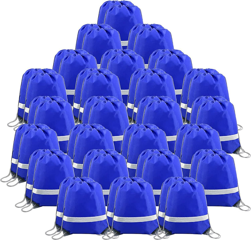 Beegreen Drawstring Backpack 20|30|50 Pieces for Gym Sport Trip, DIY Reflective Strips Cinch Sack for Kids, Women and Men Home & Garden > Household Supplies > Storage & Organization BeeGreen Royal Blue 50 