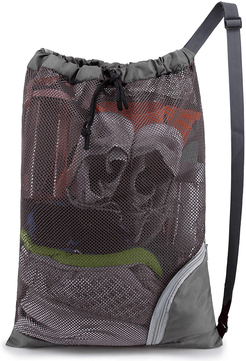 BeeGreen Swim Bag Mesh Swimming Bag for Swimmer Pool Net Bag for Gear Sport Gym Sporting Goods > Outdoor Recreation > Boating & Water Sports > Swimming BeeGreen Gray  